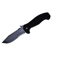 Emerson CQC-15 BTS Black on Black Half Serrated Folding Knife W/ Wave Feature